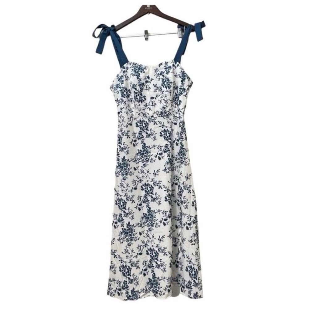 Cider Women's 2XL White Blue Floral Sleeveless Long Midi Lightweight Dress